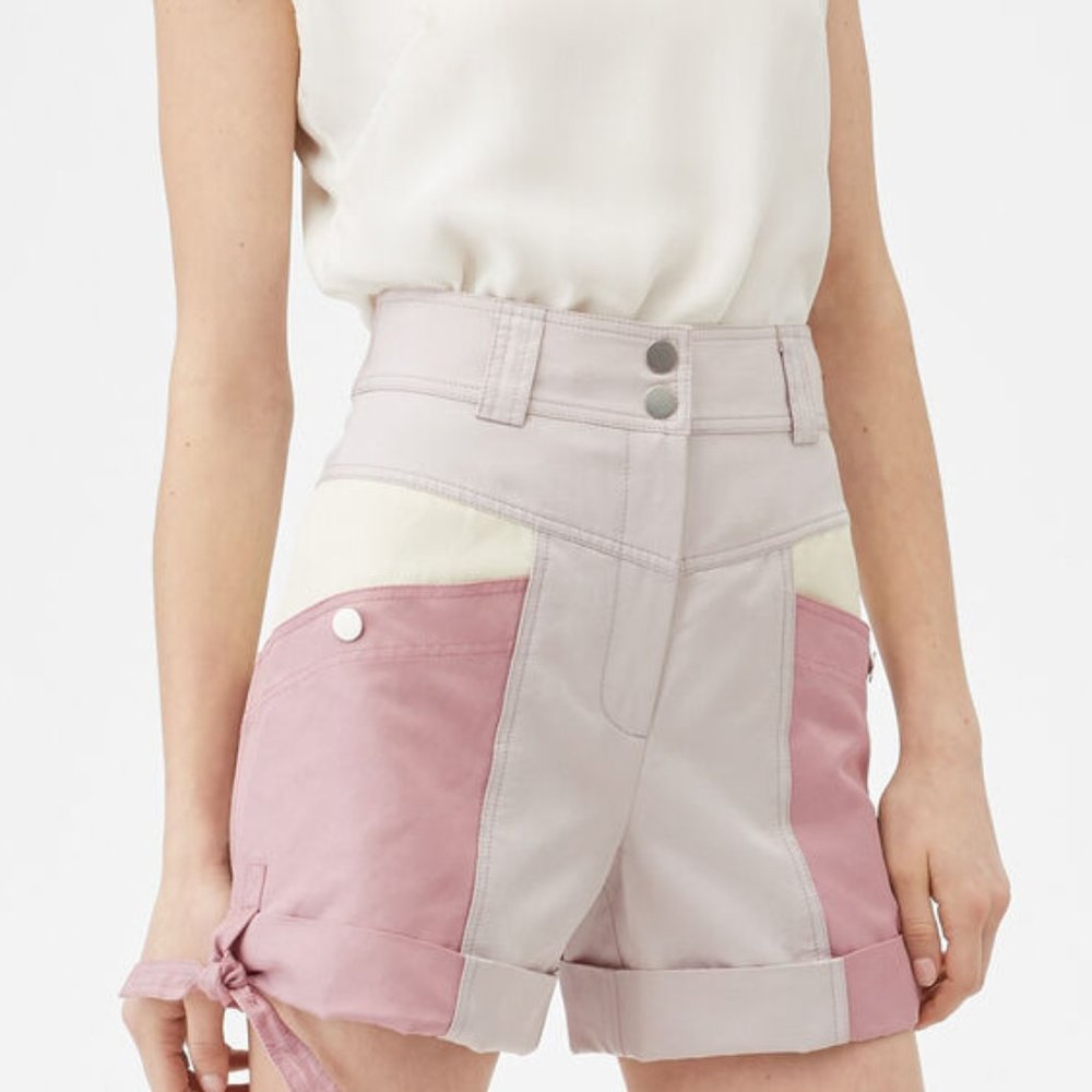 NWT Rebecca Taylor COLOR BLOCK TWILL SHORT 10